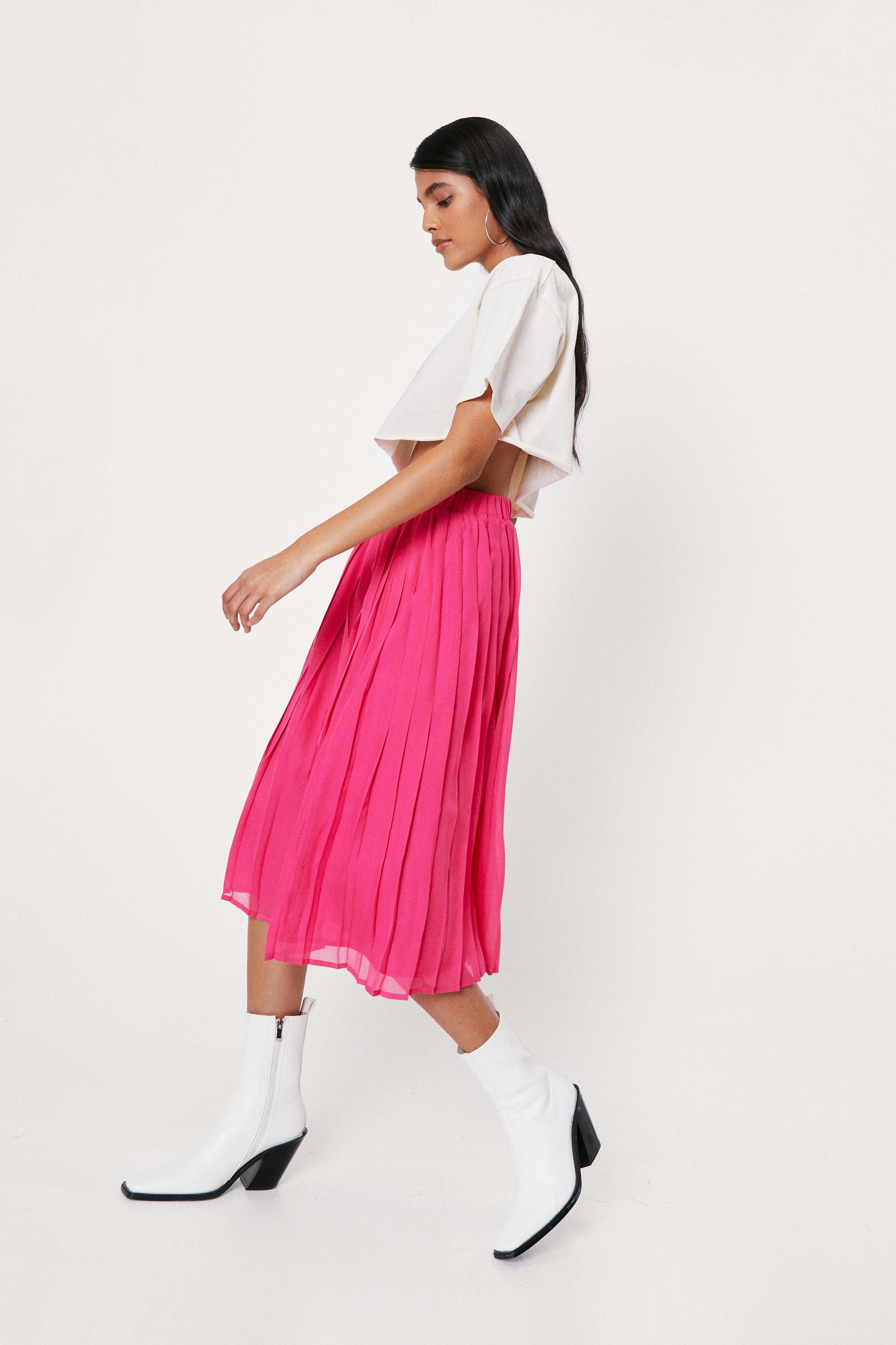 High waist hotsell chiffon midi skirt